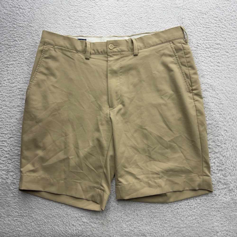 Polo Ralph Lauren Mens 34 Khaki Tan Polyester Performance Golf Chino Shorts - Picture 1 of 8